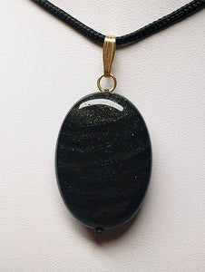 Obsidian - Golden Sheen Therapeutic Pendant C