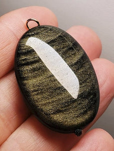 Obsidian - Golden Sheen Therapeutic Pendant C