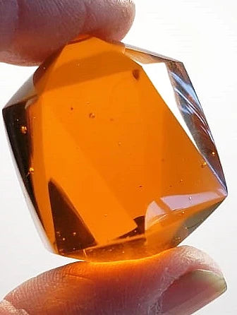 Amber - Light Andara Crystal Icosahedron 35g