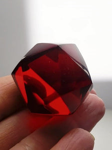 Red Deep Andara Crystal Icosahedron 44g
