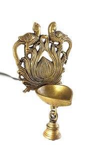 Brass Hanging Diya with Bell