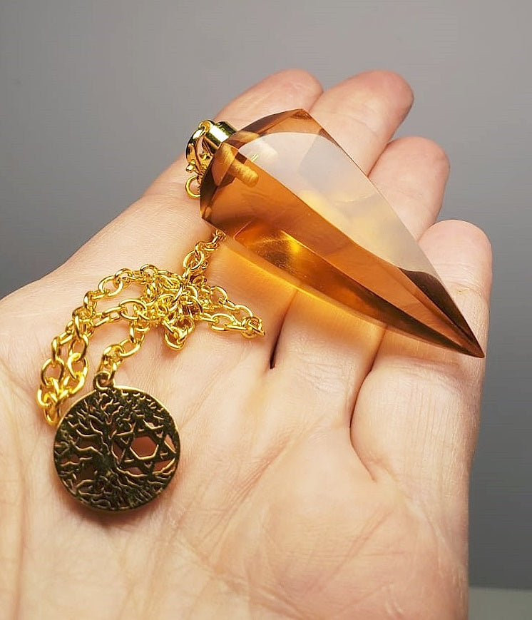 Peach Andara Crystal Pendulum