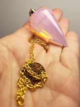 Load image into Gallery viewer, Opalescent Pink Andara Crystal Pendulum