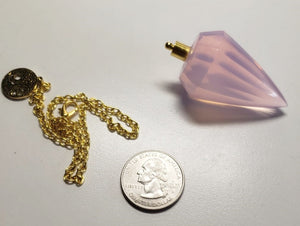 Opalescent Pink Andara Crystal Pendulum