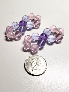 Pink Violet Flame Andara Crystal Healing Tool PAIR