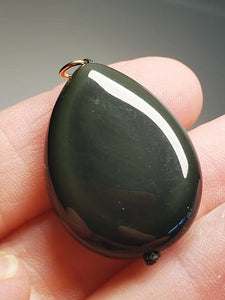 Obsidian - Rainbow Therapeutic Pendant C