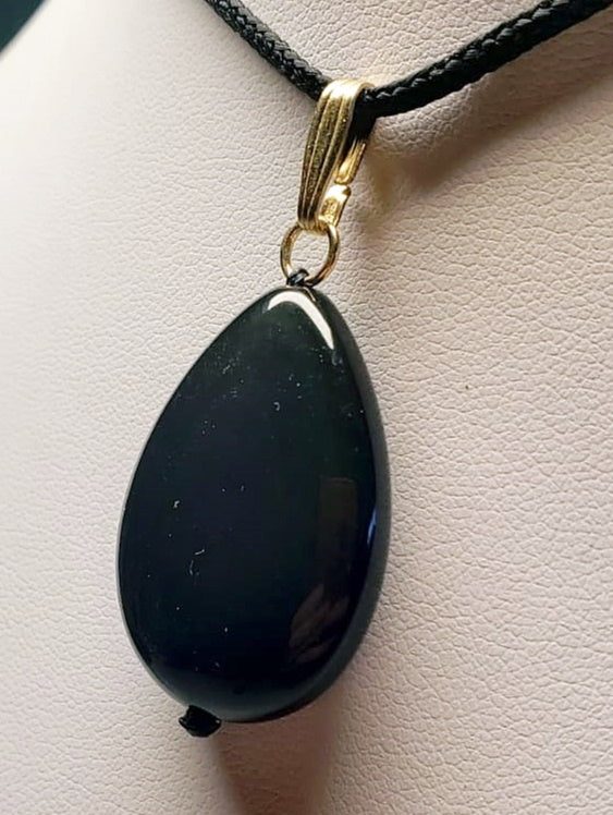 Obsidian - Rainbow Therapeutic Pendant D