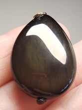 Load image into Gallery viewer, Obsidian - Rainbow Therapeutic Pendant A