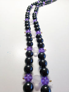 Shungite with Frosted Quartz & Violet Andara Crystal Spinal Mat