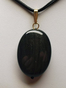 Obsidian - Golden Sheen Therapeutic Pendant A