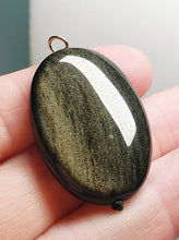 Load image into Gallery viewer, Obsidian - Golden Sheen Therapeutic Pendant A