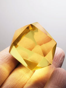 Yellow Andara Crystal Icosahedron 44g