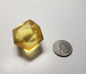 Yellow Andara Crystal Icosahedron 44g