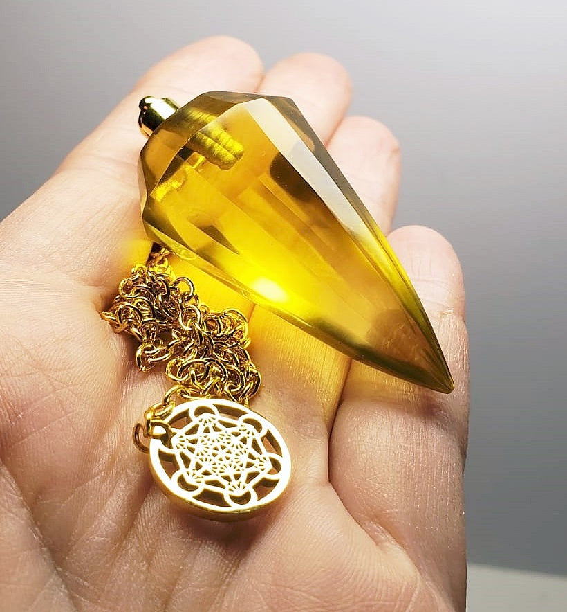 Yellow Andara Crystal Pendulum